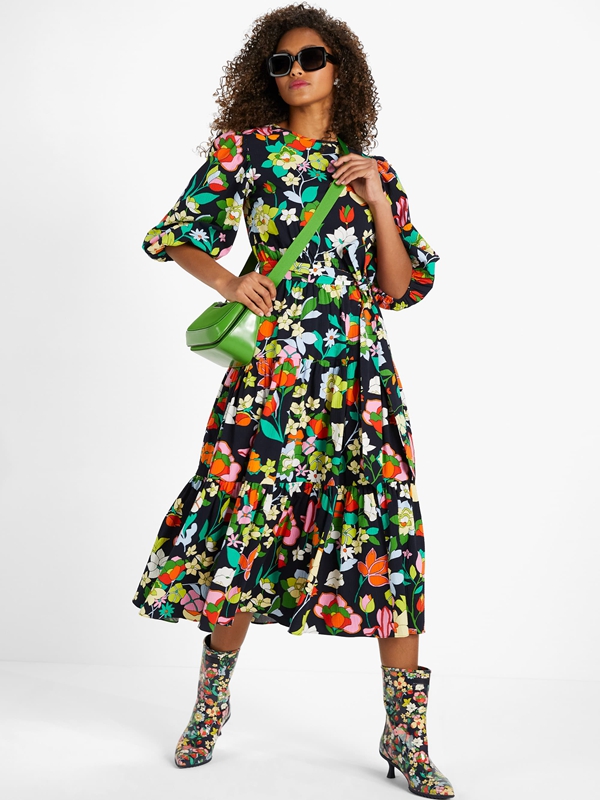 Blue Kate Spade Flower Bed Lawn Women\'s Dress | 75913-MAHY