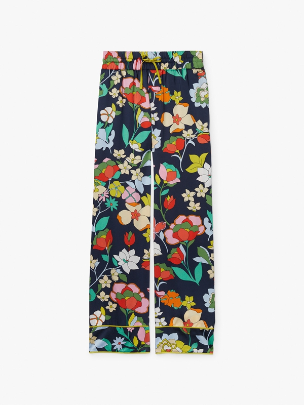 Blue Kate Spade Flower Bed Twill Women's Pants | 53729-MLFB