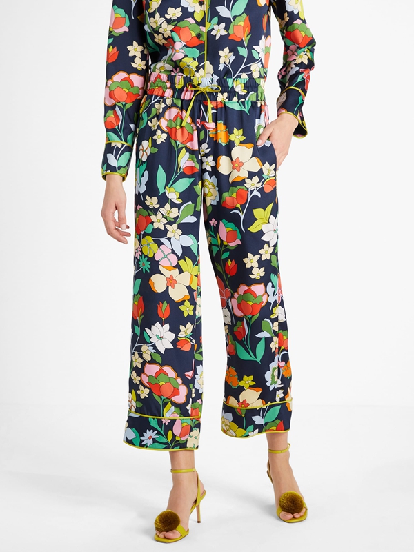 Blue Kate Spade Flower Bed Twill Women\'s Pants | 53729-MLFB