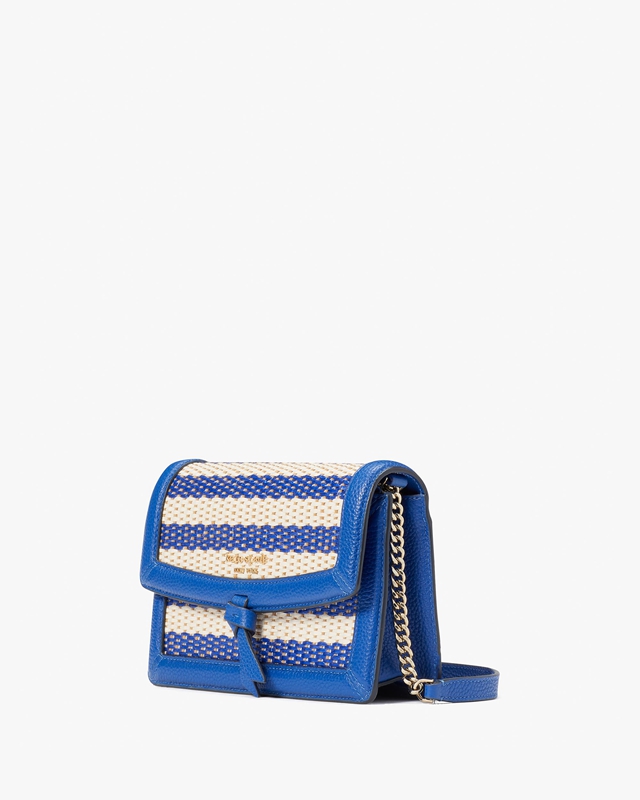 Blue Kate Spade Knott Striped Flap Women's Crossbody Bags | 94051-CJKD