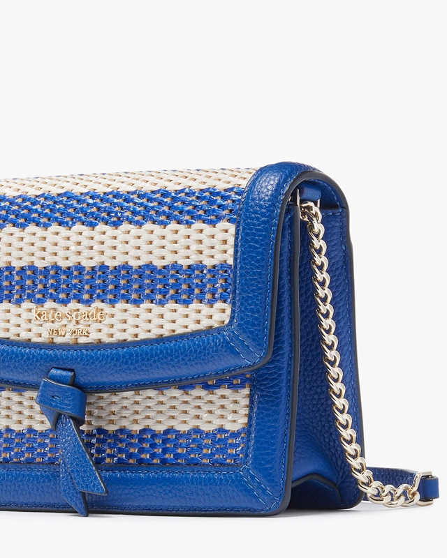 Blue Kate Spade Knott Striped Flap Women's Crossbody Bags | 94051-CJKD