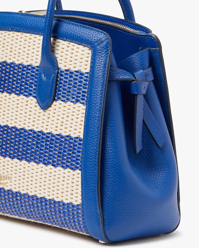 Blue Kate Spade Knott Striped Medium Women's Satchel Bags | 35461-MQFB