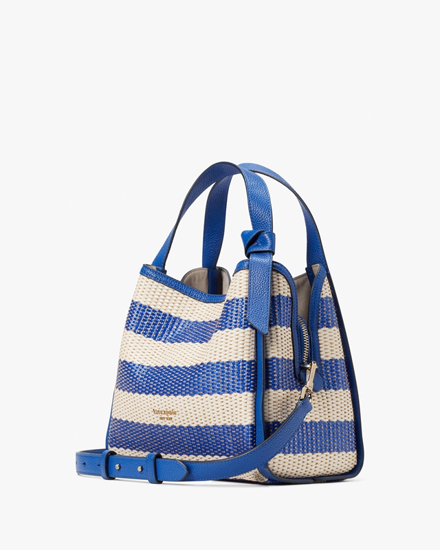 Blue Kate Spade Knott Striped Medium Women's Crossbody Bags | 36795-JOYG