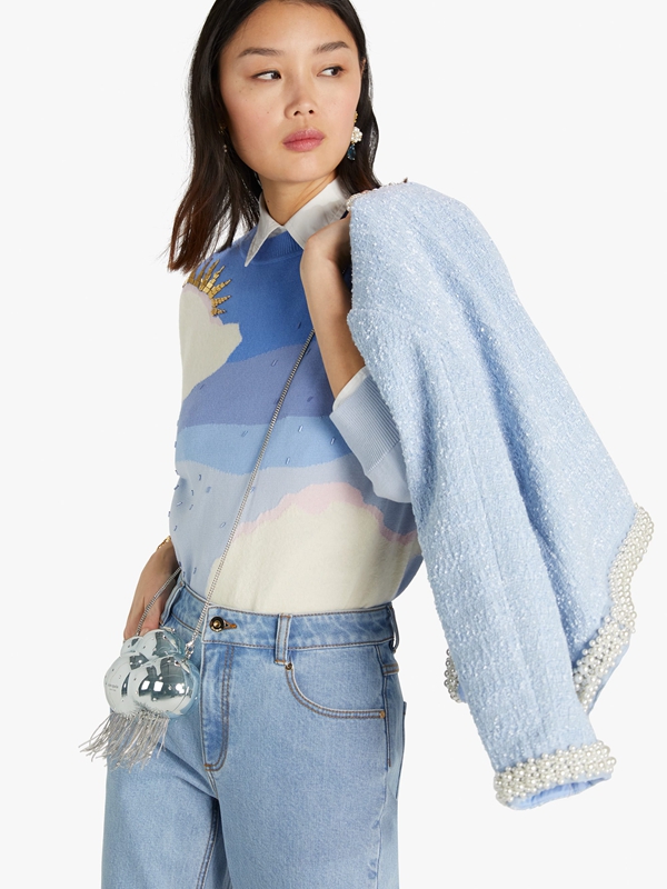 Blue Kate Spade Rainy Weather Women's Knitwear | 76204-SZTF