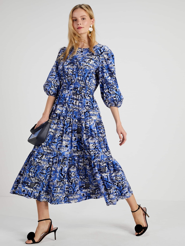 Blue Kate Spade Scenic Stroll Lawn Women's Dress | 67458-XNCB