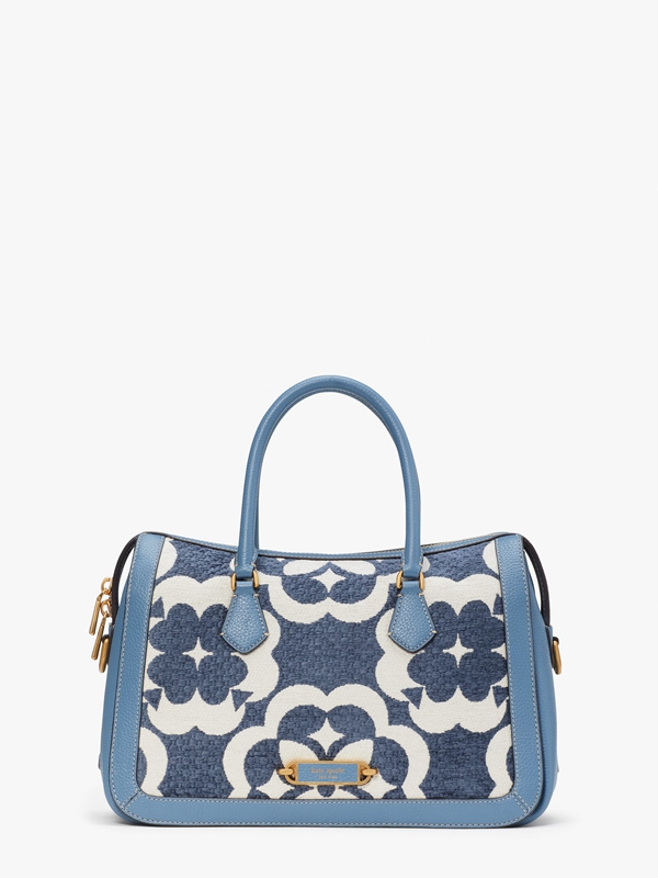 Blue Kate Spade Spade Flower Monogram Gramercy Chenille Medium Women\'s Satchel Bags | 74693-CGKX