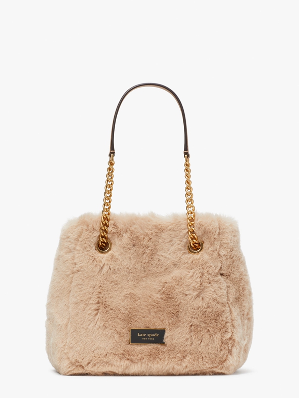 Brown Kate Spade Chain Bucket Faux Fur Small Chain Women\'s Bucket Bags | 42358-TOWY