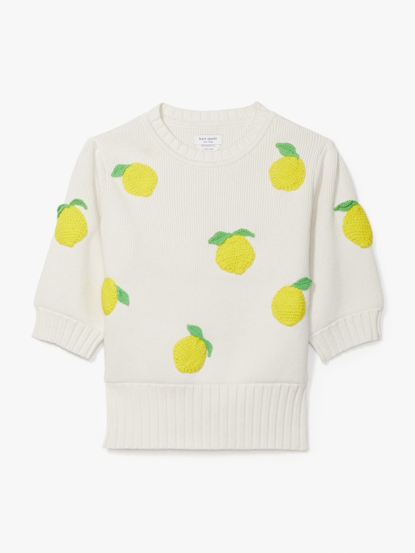 Cream Kate Spade Crochet Lemons Women's Knitwear | 15972-HCIX