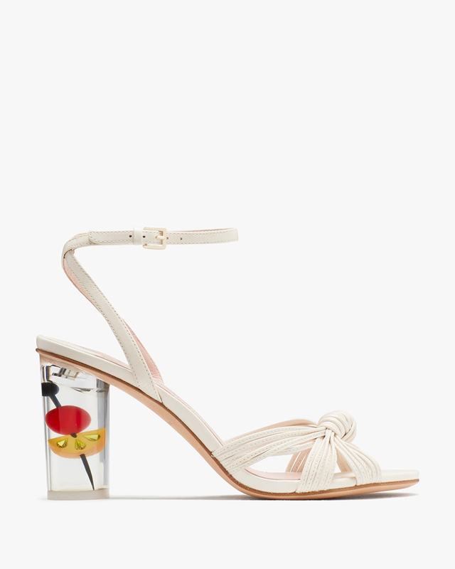 Cream Kate Spade Happy Hour Women\'s Sandals | 54761-TVYH