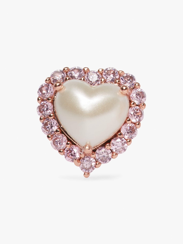 Cream / Rose Gold Kate Spade My Love Heart Studs Women's EarRings | 28065-ILRA