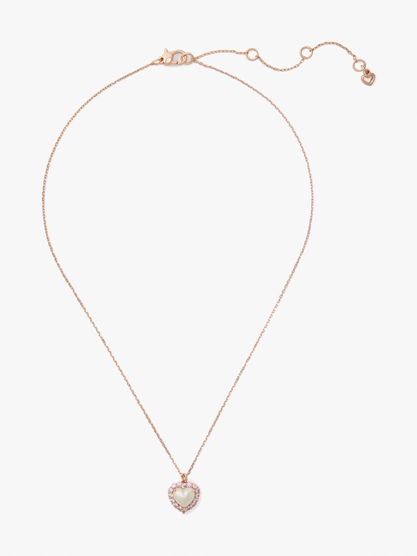 Cream / Rose Gold Kate Spade My Love Mini Pendant Women\'s Necklace | 23967-LNAG