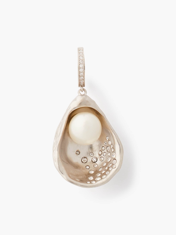 Cream / Silver Kate Spade Oyster Drop Women's EarRings | 18706-YECR