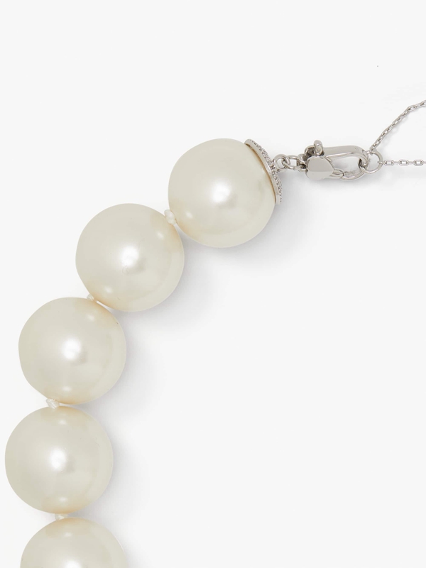 Cream / Silver Kate Spade Pearls Please Collar Women's Necklace | 82051-DXTO