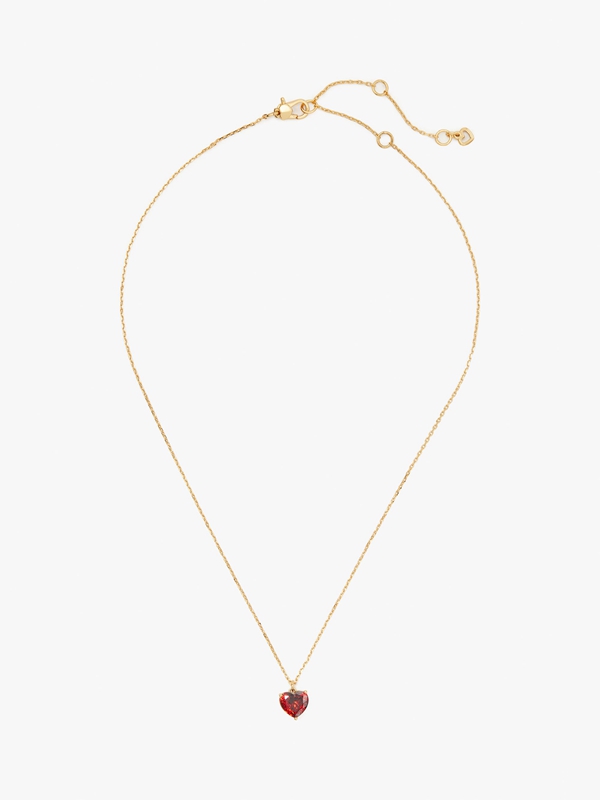 Dark Red / Gold Kate Spade My Love January Heart Pendant Women's Necklace | 08543-VOBM