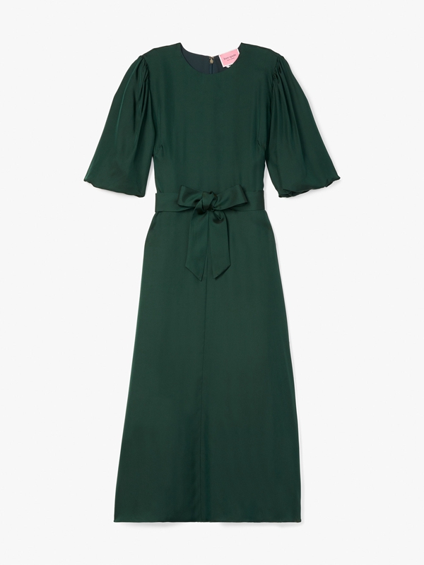 Deep Green Kate Spade Silk Twill Matinee Women's Dress | 34081-YNQP