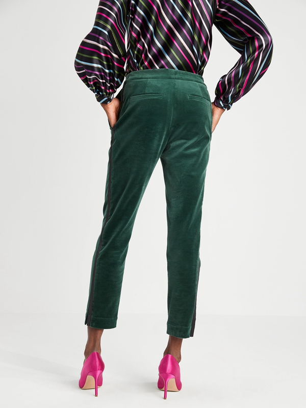 Deep Green Kate Spade Velvet Women's Pants | 84769-OIMX