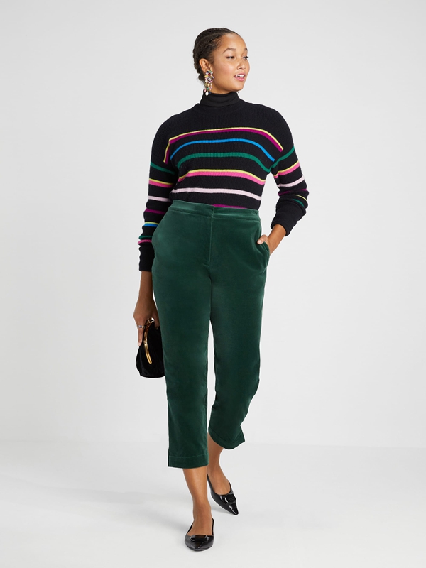 Deep Green Kate Spade Velvet Women's Pants | 84769-OIMX