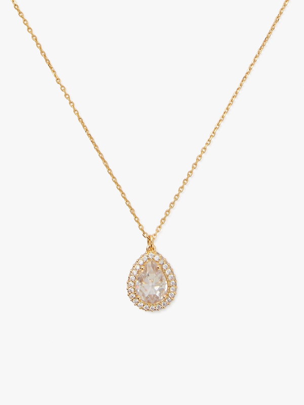 Gold Kate Spade Brilliant Statements Pavé Halo Mini Pendant Women's Necklace | 05378-OTPN