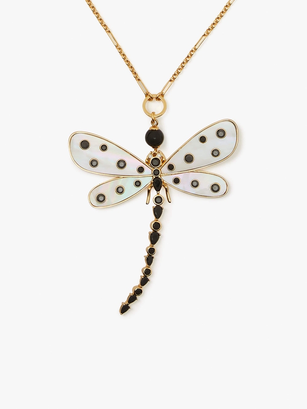 Gold Kate Spade Dazzling Dragonfly Statement Pendant Women's Necklace | 02459-HRWM