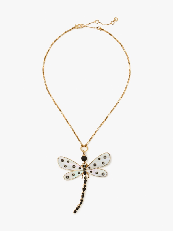 Gold Kate Spade Dazzling Dragonfly Statement Pendant Women\'s Necklace | 02459-HRWM