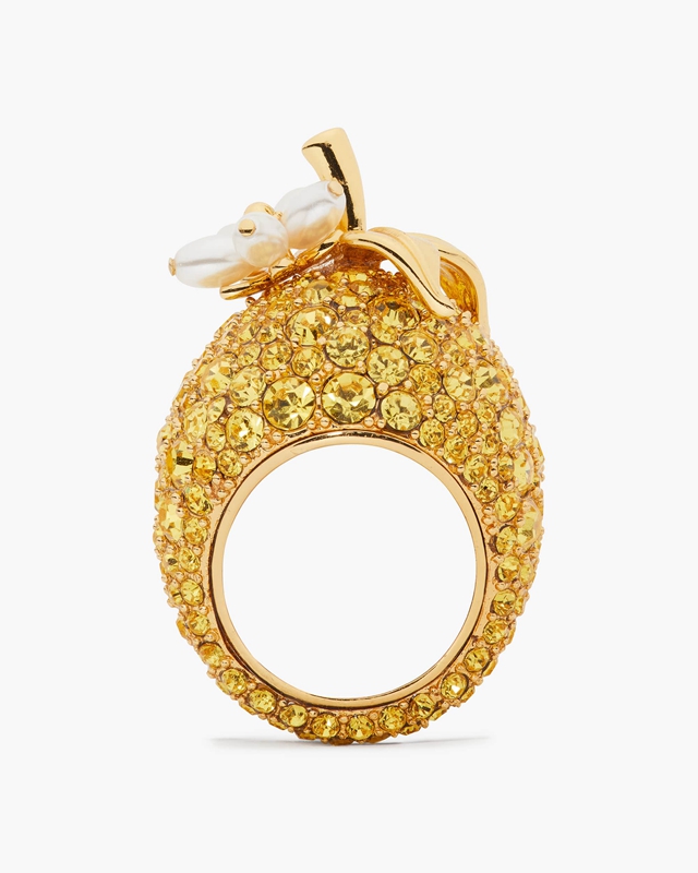 Gold Kate Spade Fresh Squeeze Cocktail Women's Ring | 93528-IOAS