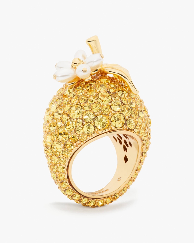 Gold Kate Spade Fresh Squeeze Cocktail Women\'s Ring | 93528-IOAS