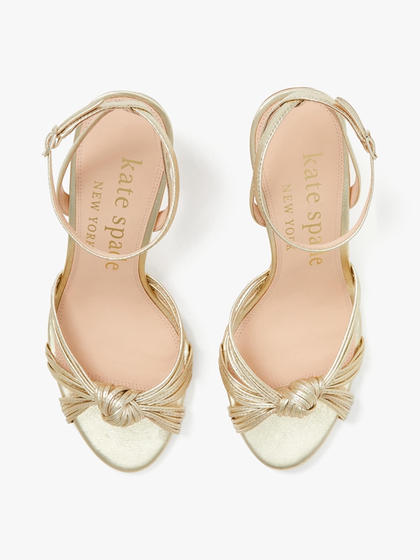 Gold Kate Spade Happy Hour Women's Sandals | 39825-MUZL