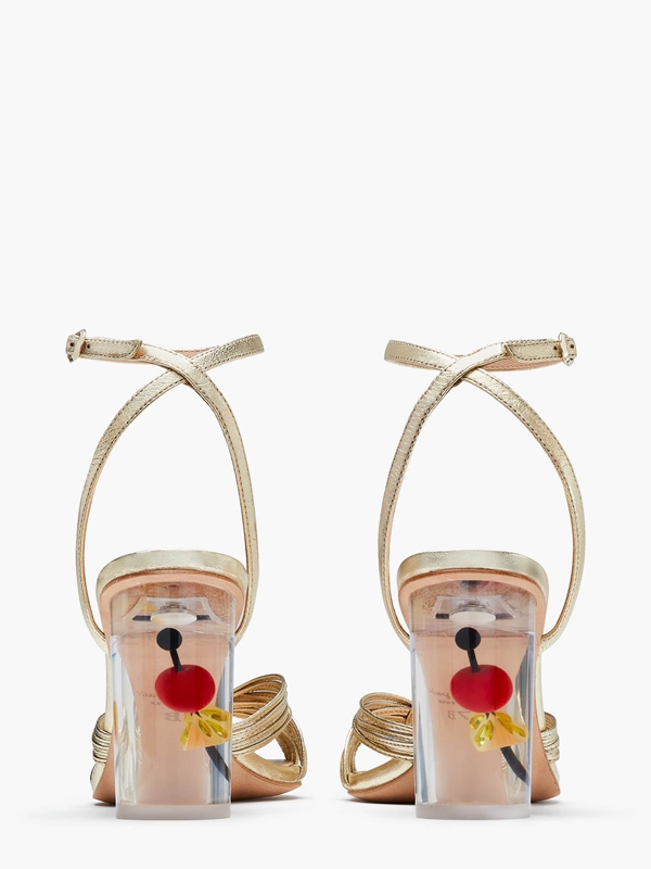 Gold Kate Spade Happy Hour Women's Sandals | 39825-MUZL