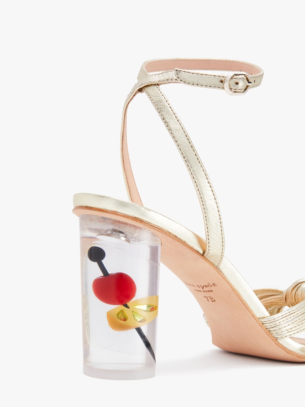 Gold Kate Spade Happy Hour Women's Sandals | 39825-MUZL