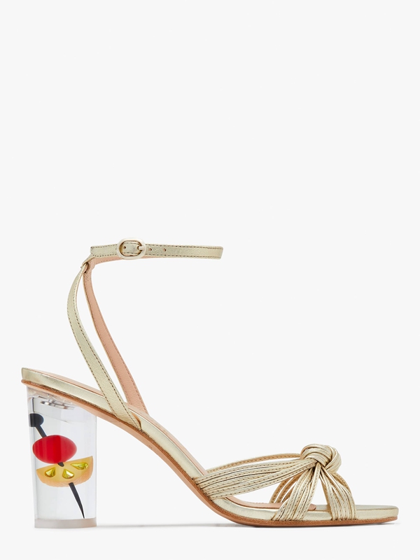 Gold Kate Spade Happy Hour Women\'s Sandals | 39825-MUZL