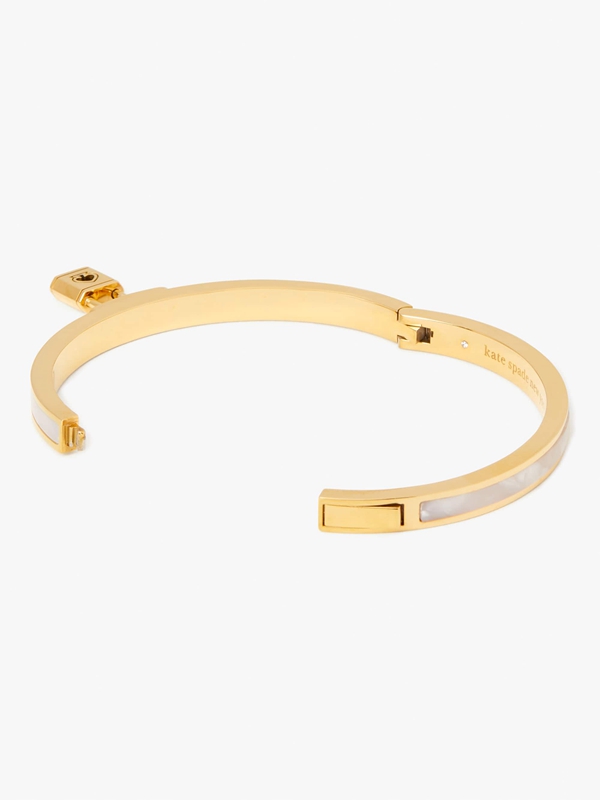 Gold Kate Spade Lock And Spade Charm Women's Bracelet | 49286-LOTF