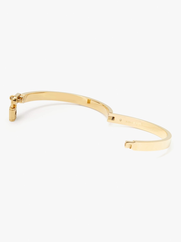 Gold Kate Spade Lock And Spade Charm Women's Bracelet | 60273-FMTK