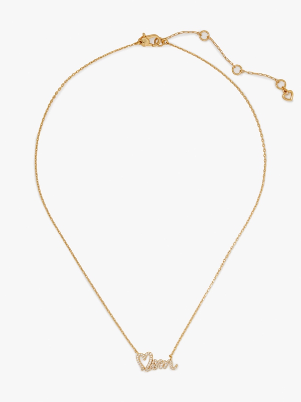 Gold Kate Spade Love You, Mom Pendant Women's Necklace | 23761-CIHN