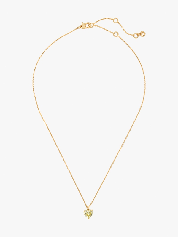 Gold Kate Spade My Love August Heart Pendant Women's Necklace | 95168-QTLC