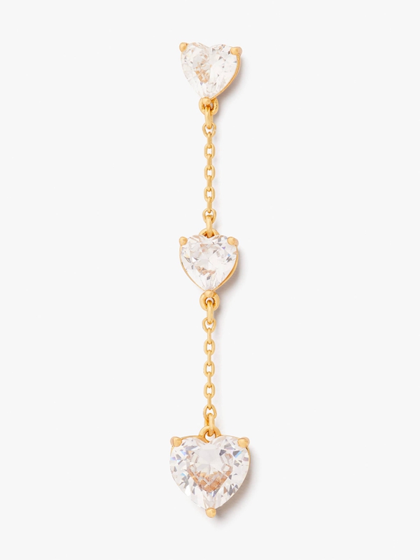 Gold Kate Spade My Love Linear Heart Women's EarRings | 51430-FXHZ