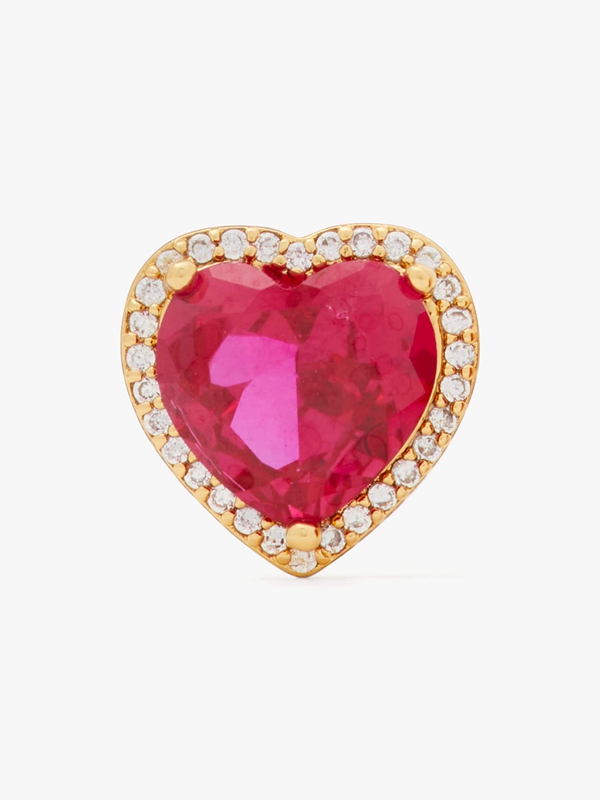 Gold Kate Spade My Love Pavé Heart Studs Women's EarRings | 47638-CRNI