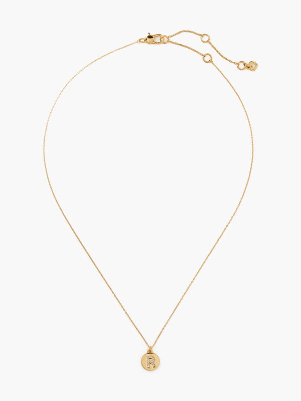 Gold Kate Spade Pavé Initial Mini Pendant Women's Necklace | 04325-ZTVH