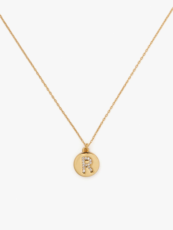 Gold Kate Spade Pavé Initial Mini Pendant Women\'s Necklace | 04325-ZTVH