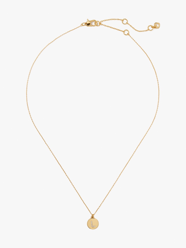 Gold Kate Spade Pavé Initial Mini Pendant Women's Necklace | 12904-NMIS