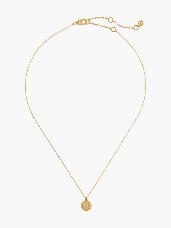 Gold Kate Spade Pavé Initial Mini Pendant Women's Necklace | 53809-XFZD