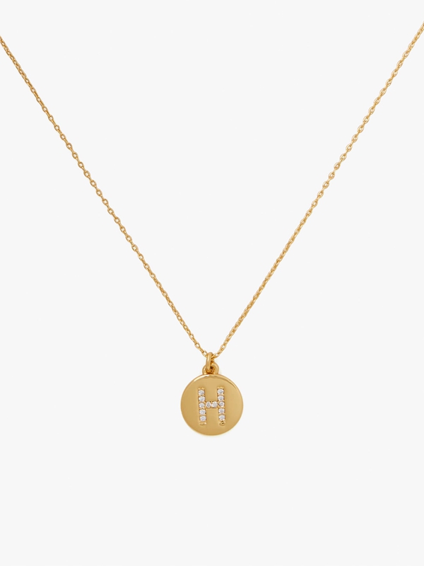 Gold Kate Spade Pavé Initial Mini Pendant Women\'s Necklace | 53809-XFZD