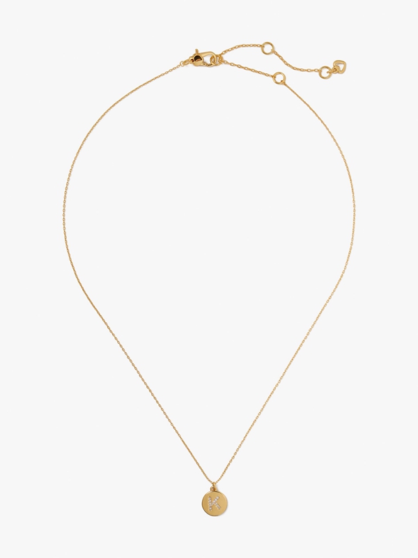 Gold Kate Spade Pavé Initial Mini Pendant Women's Necklace | 70521-HGQV