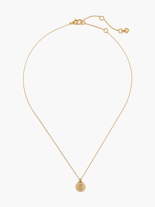 Gold Kate Spade Pavé Initial Mini Pendant Women's Necklace | 82546-VKOJ