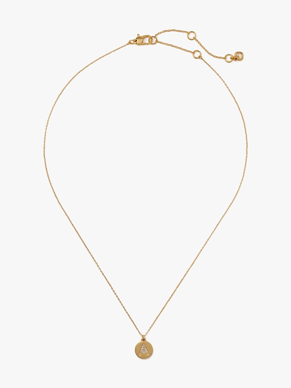 Gold Kate Spade Pavé Initial Mini Pendant Women's Necklace | 93870-RYOG