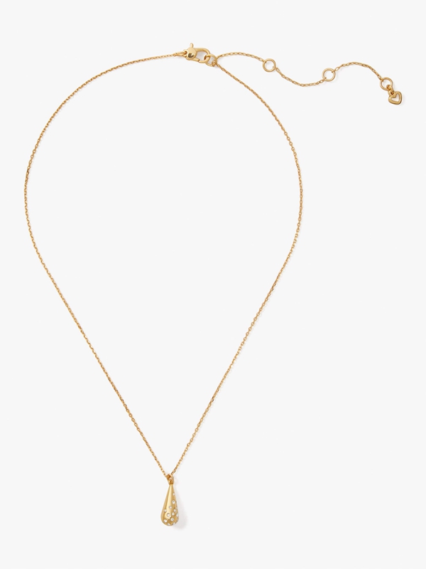 Gold Kate Spade Rain Drop Mini Pendant Women\'s Necklace | 37250-FNBQ