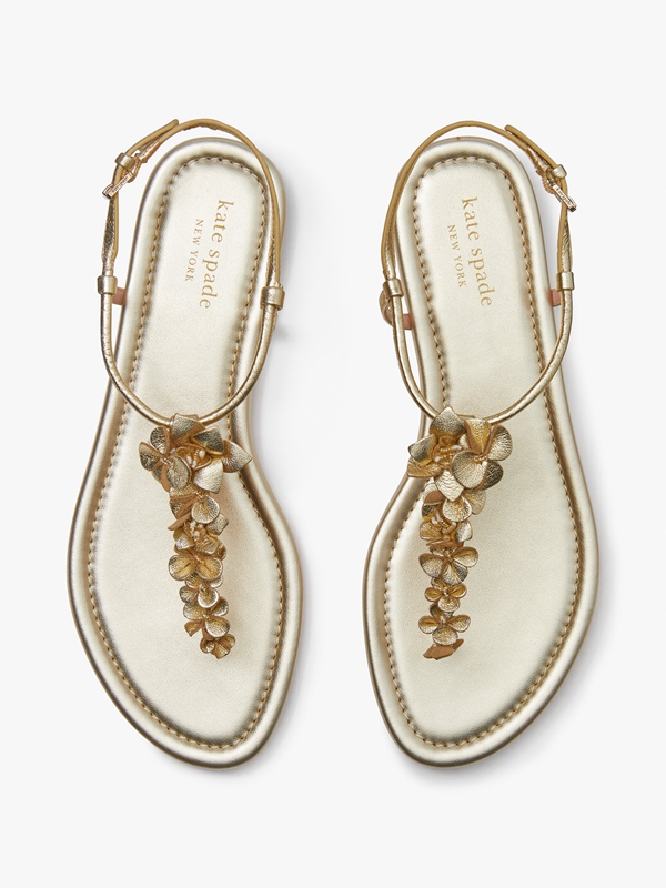 Gold Kate Spade Rosalie Women's Sandals | 21789-RITJ