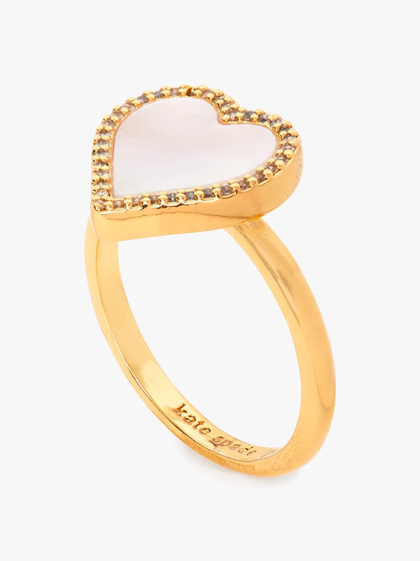 Gold Kate Spade Take Heart Women's Ring | 57360-IGDR