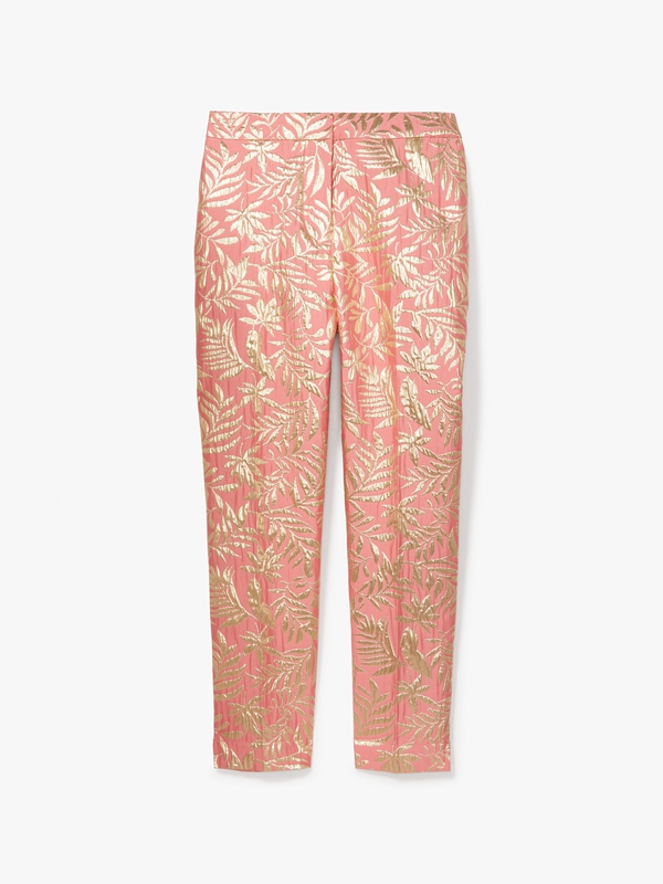 Gold Kate Spade Tropical Foliage Doris Women's Pants | 27861-LYOQ