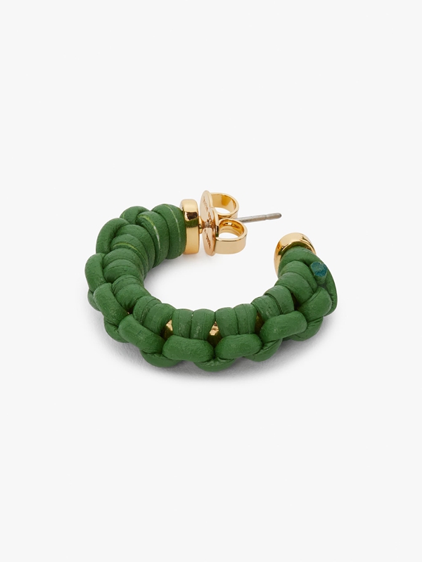 Green / Gold Kate Spade Bohemia Small Hoops Women's EarRings | 78124-MYGA