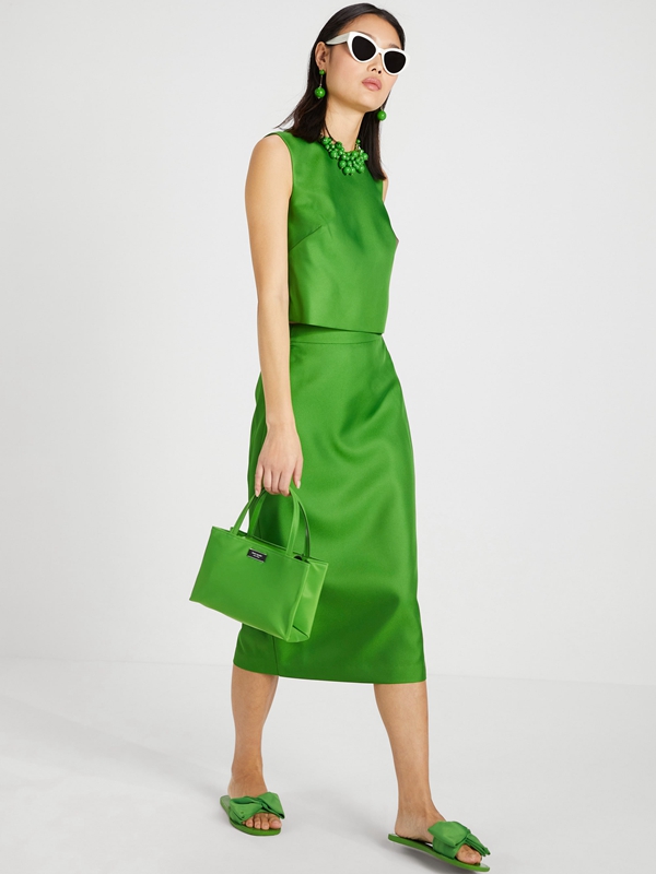 Green Kate Spade Duchess Satin Shell Women's Knitwear | 80927-VLCR